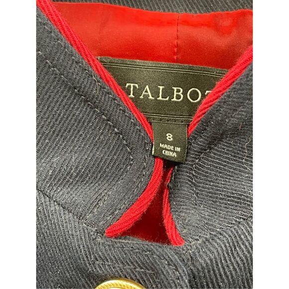 Talbots‎ Blazer Jacket Military Women 8 Navy Blue Gold Buttons Stand up Collar - Picture 4 of 10